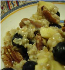 oatmeal, pecans, bananas, blueberries