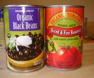 Trader Joe's black beans and fire roasted tomatoes