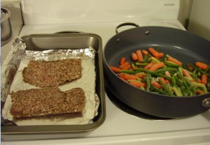 Trader Joe's Fish and Vegies in the pan