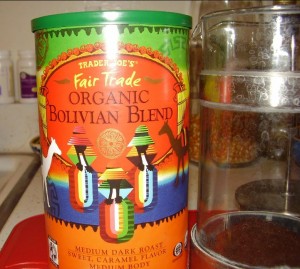 Trader Joe's Bolivian Blend Coffee & our French Press