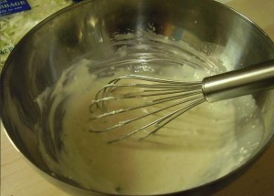 Add mayo and whisk until smooth