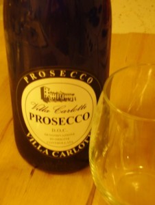 Trader Joe's Villa Carlotti Prosecco in cool blue bottle