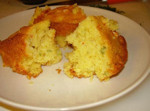 Cornbread hot from the oven
