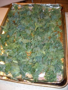 Kale Chips before the oven